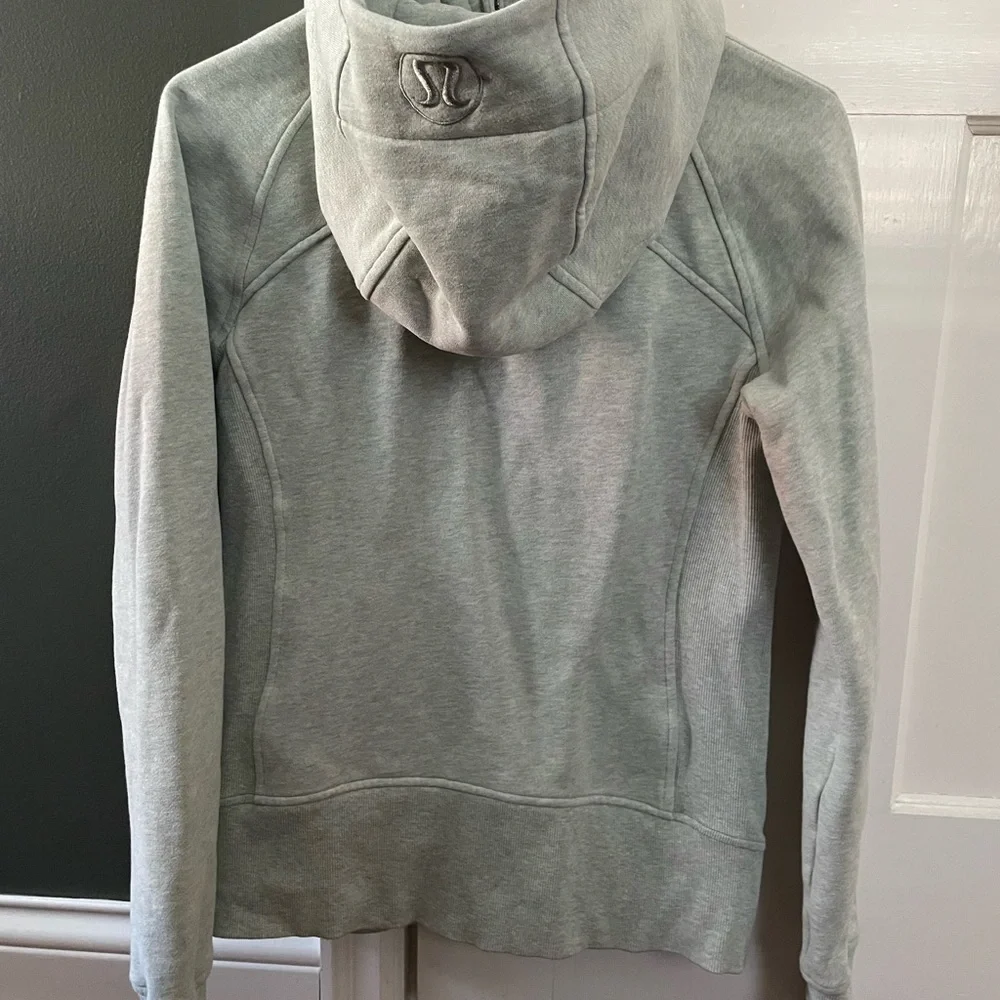 Lululemon Scuba Hoodie *Light Cotton Fleece Heathered Island Mist Size 6 - Picture 5 of 7